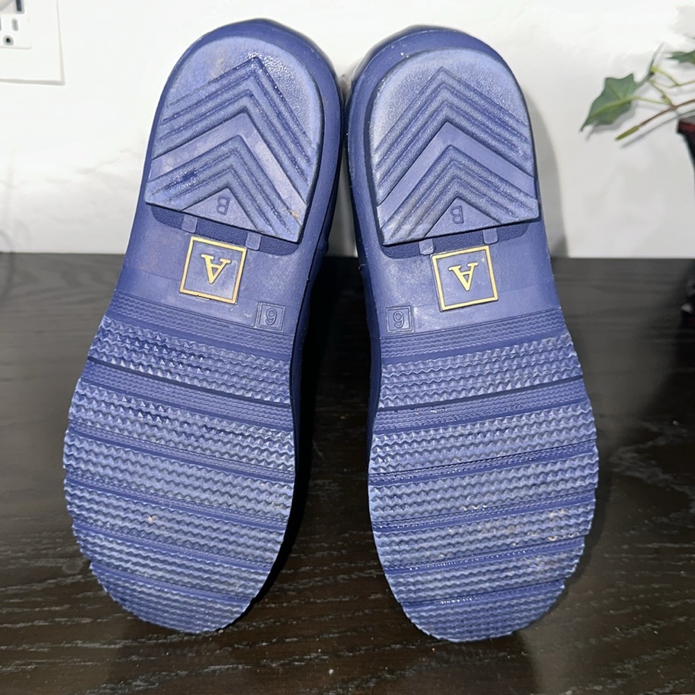 Anthropologie Colloquial Rain Boots Pop Potpourri  Blue Motif Floral print Sz 6 - Picture 9 of 14